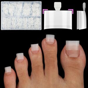 600 Pcs Gel X Toe Nail Tips 12 Sizes Extra Wide Matte Natural Half Cover Square